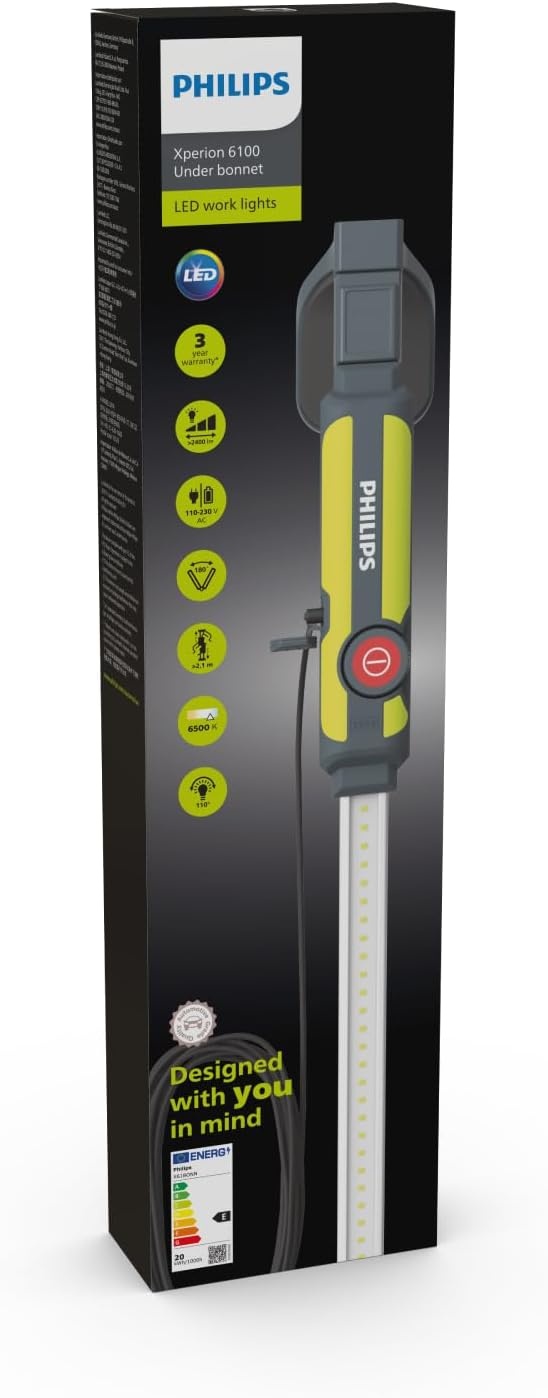 LED motorkaplamp Xperion 6100 voor motorruimte | Hybride (kabel/accu) | 2400 lm | Dimbaar | 360° draaibaar | Uitschuifbaar | Opvouwbaar | 6500K