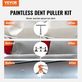 Uitdeukset 107-delig voor auto's zonder verf | Goudkleurige deuklifter, brugtrekker, 2-in-1 glijhamer, zuignap, 50x treklipjes, 6x brugtreklipjes