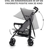Kinderkraft TIK lichtgewicht buggy, wandelwagen, reisbuggy, makkelijk inklapbaar, vanaf 6 maanden, verstelbare rugleuning in ligstand, maximaal gewicht tot 17kg, Grijs