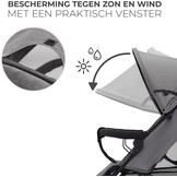 Kinderkraft TIK lichtgewicht buggy, wandelwagen, reisbuggy, makkelijk inklapbaar, vanaf 6 maanden, verstelbare rugleuning in ligstand, maximaal gewicht tot 17kg, Grijs