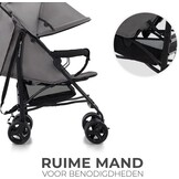 Kinderkraft TIK lichtgewicht buggy, wandelwagen, reisbuggy, makkelijk inklapbaar, vanaf 6 maanden, verstelbare rugleuning in ligstand, maximaal gewicht tot 17kg, Grijs