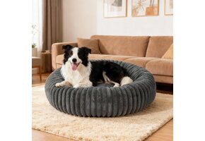Zacht Donut Hondenbed & Kattenmand 50cm Donkergrijs - 39% Korting!