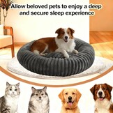 SHJOEE Donut Hondenbed en Kattenmand - Pluche - Grijs - 50 cm