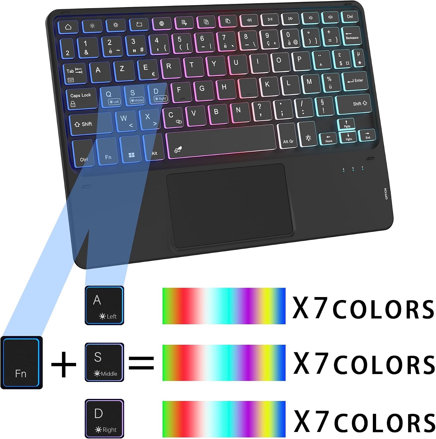 Verlicht Toetsenbordhoes met Trackpad voor Lenovo Tab M11 (2024) - Zwart