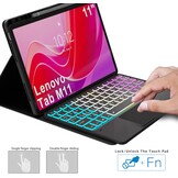 Verlicht Toetsenbordhoes met Trackpad voor Lenovo Tab M11 (2024) - Zwart