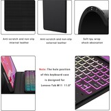 Verlicht Toetsenbordhoes met Trackpad voor Lenovo Tab M11 (2024) - Zwart