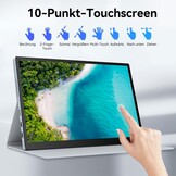 10,5 inch OLED Touchscreen draagbare monitor, 2,5K 2560x1600, 100% NTSC, 54000:1 contrast, mini second touch display met beschermhoes en luidspreker, USBC, HDMI, klein scherm voor laptop, mini-pc