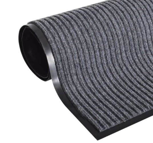 Deurmat Absorberend – 150 x 90 cm – Grijs geribbeld
