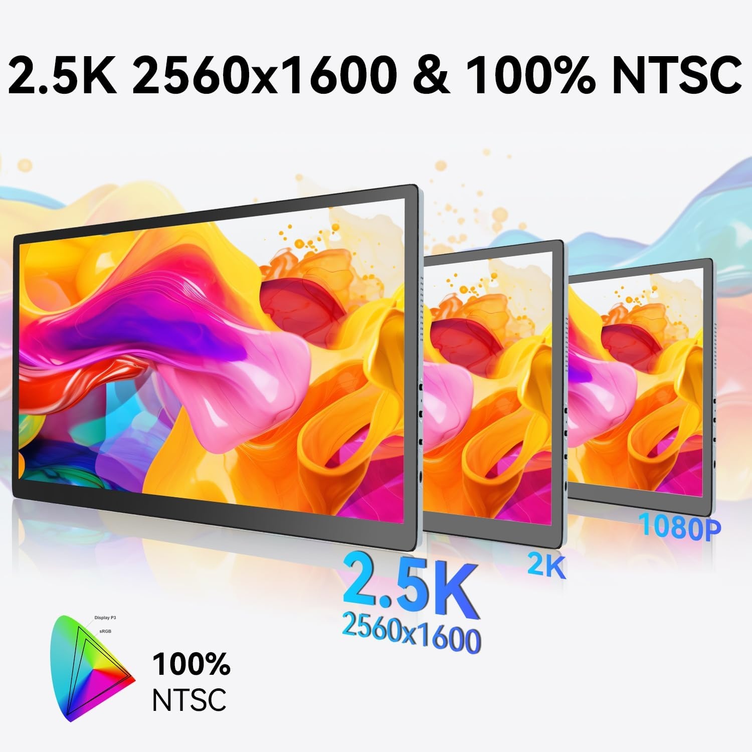 10,5 inch OLED Touchscreen draagbare monitor, 2,5K 2560x1600, 100% NTSC, 54000:1 contrast, mini second touch display met beschermhoes en luidspreker, USBC, HDMI, klein scherm voor laptop, mini-pc