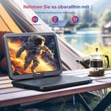 GOnavidio 15.4 Inch Draagbare Blu-ray DVD Speler - 270° Draaibaar Full HD Scherm met HDMI en Accu