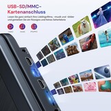 GOnavidio 15.4 Inch Draagbare Blu-ray DVD Speler - 270° Draaibaar Full HD Scherm met HDMI en Accu