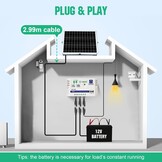ECO-WORTHY 25W 12V Zonnepaneelset met Laadregelaar en Montagebeugel