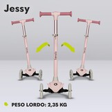 LIONELO Jessy Driewieler Kinderstep met LED Wielen – Balanceer Step voor Kinderen vanaf 3 jaar, tot 50 kg – Verstelbare Hoogte, Stabiel, Antislip Platform, Lichtgewicht Stevige Constructie, Roze