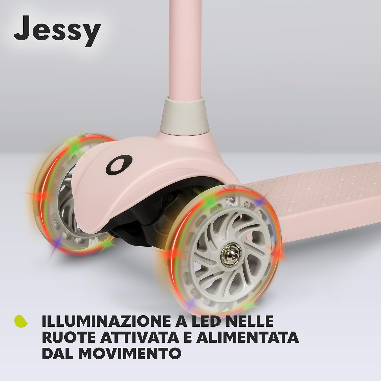 LIONELO Jessy Driewieler Kinderstep met LED Wielen – Balanceer Step voor Kinderen vanaf 3 jaar, tot 50 kg – Verstelbare Hoogte, Stabiel, Antislip Platform, Lichtgewicht Stevige Constructie, Roze