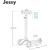LIONELO Jessy Driewieler Kinderstep met LED Wielen – Balanceer Step voor Kinderen vanaf 3 jaar, tot 50 kg – Verstelbare Hoogte, Stabiel, Antislip Platform, Lichtgewicht Stevige Constructie, Roze