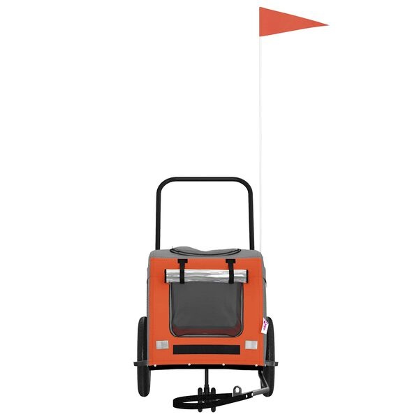 vidaXL Fietskar voor huisdieren Oranje en Grijs 125 x 53 x 54 cm
