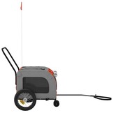 vidaXL Fietskar voor huisdieren Oranje en Grijs 125 x 53 x 54 cm
