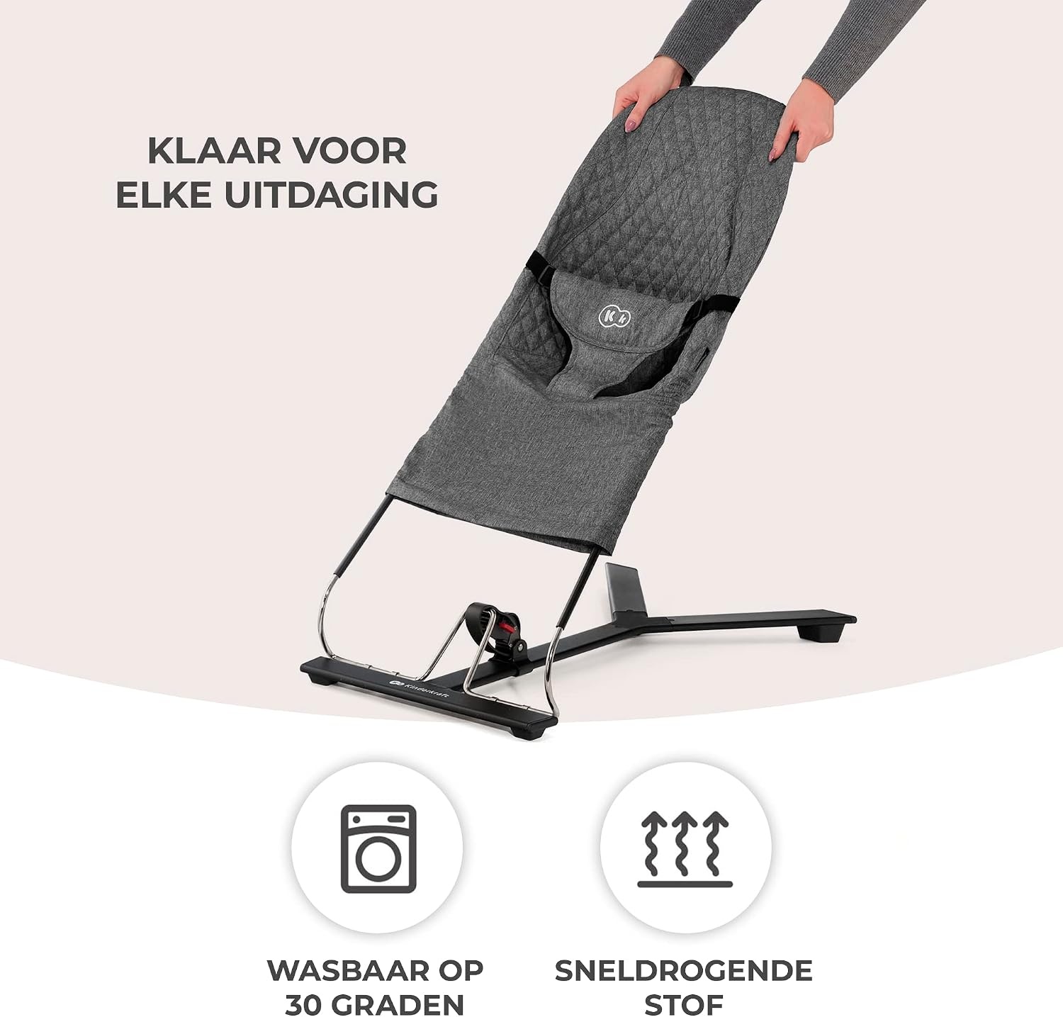 Kinderkraft MIMI Babywipstoel - Verstelbaar - Scandinavisch Design - Grijs