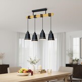 Industriële Hanglamp Zwart Metaal Hout - 59% Korting!