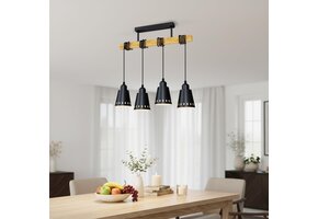 Industriële Hanglamp Zwart Metaal Hout - 59% Korting!