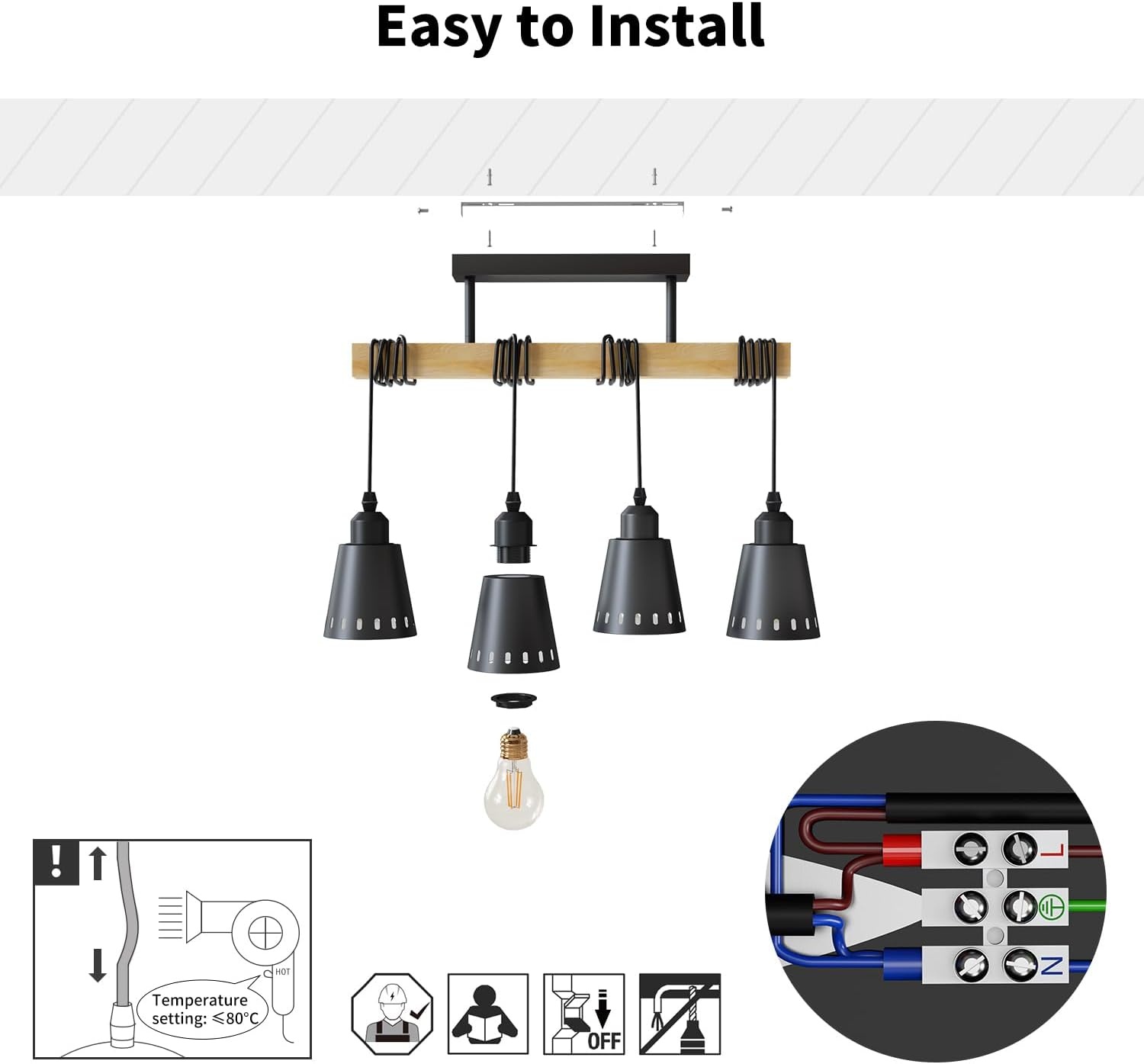 Industriële Hanglamp Zwart Metaal Hout - 59% Korting!