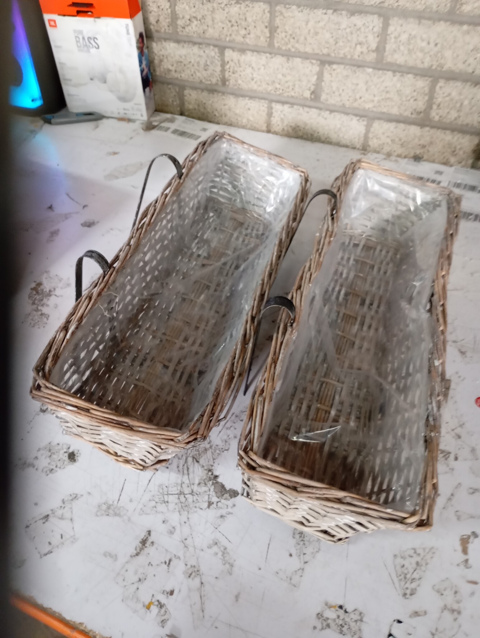 vidaXL Balkonbakken 2 st 60 cm wicker met PE-voering