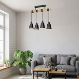 Industriële Hanglamp Zwart Metaal Hout - 59% Korting!