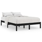 vidaXL Bedframe massief grenenhout zwart 200x200 cm