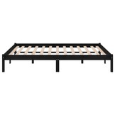 vidaXL Bedframe massief grenenhout zwart 200x200 cm