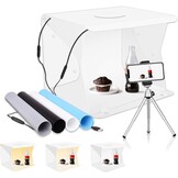 EMART Fotostudio Light Box 30x30x30 cm met 120 LED lampen en 6 achtergrondkleuren