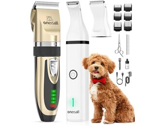 oneisall Hondentondeuse en Potentrimmer Set 3-in-1 - Goud