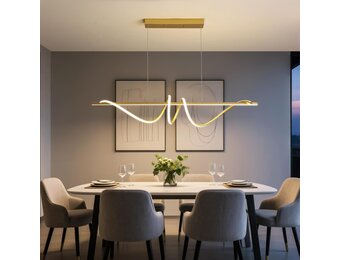 Mikeru Moderne LED Hanglamp - Spiraal Design - 120 cm - Goud