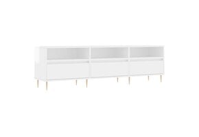 Tv-meubel 150x30x44,5 cm Hoogglans Wit Bewerkt Hout (59% Korting)