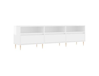 vidaXL Tv-meubel 150x30x44,5 cm bewerkt hout hoogglans wit