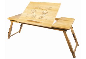Opklapbare Laptoptafel Bamboe XL - Multifunctioneel met 3 Zones