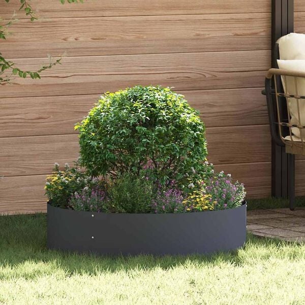 vidaXL Tuin Bloempot Antraciet 80 x 80 x 20 cm Staal