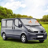 8 stuks camper voorruit, zonwering, vervanging voor 2015-2024 Renault Trafic LWB, zonwering voor voorruit met opbergtas, 100% occlusie, 8 stuks