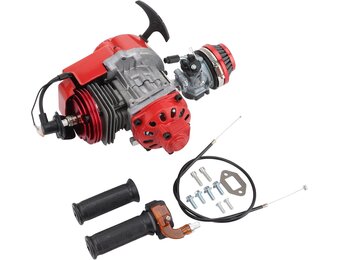 GOOFIT Motorcycle Modified Engine Red With Pull Starter Carburetor Handle Bar Throttle Cable Air Filter Replacement For 2 Stroke 43cc 47cc 49cc ATV Mini Dirt Bike Scooter Brush Cutter Water pump