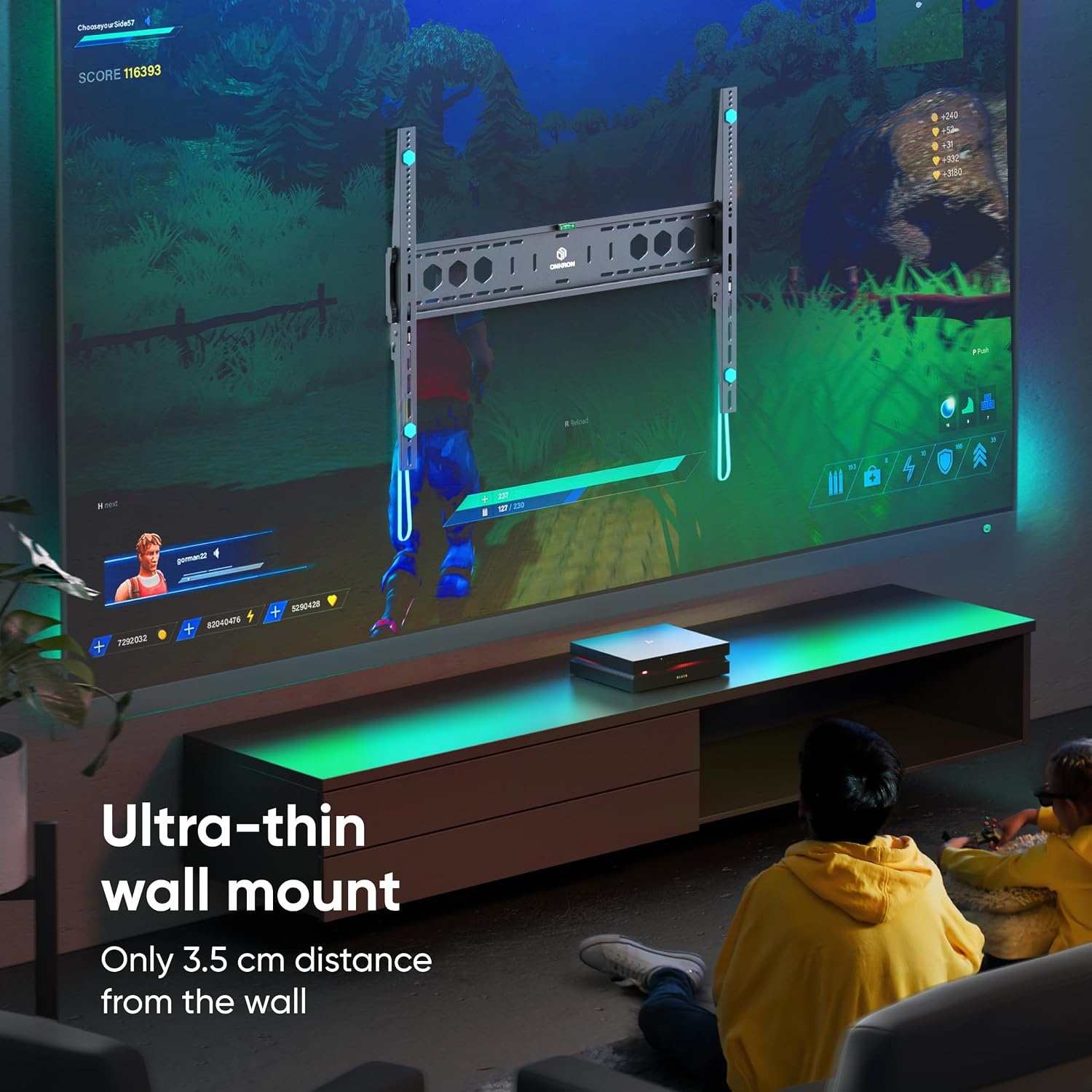 Ultra-dunne TV Wandbeugel voor 60-110" TV's tot 120kg (34% Korting)