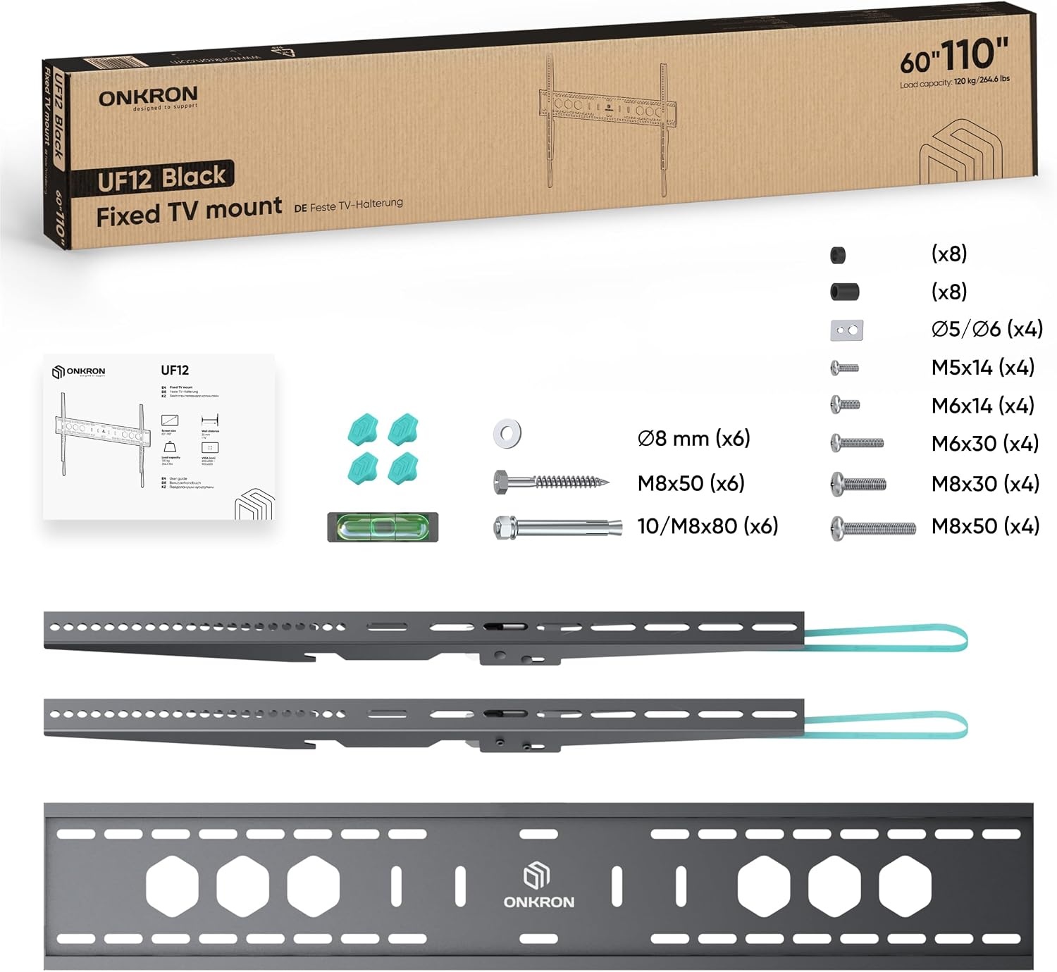 Ultra-dunne TV Wandbeugel voor 60-110" TV's tot 120kg (34% Korting)