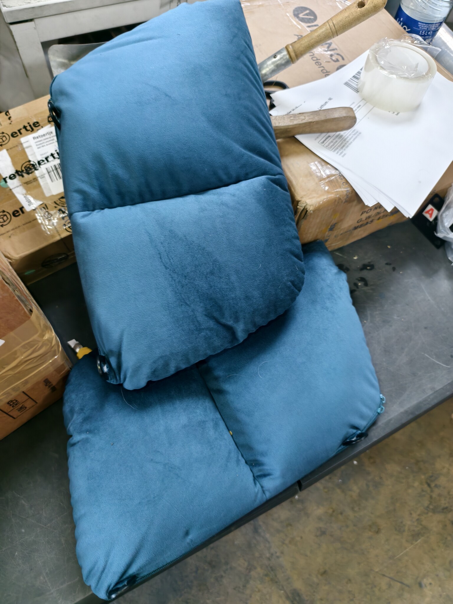 Blauwe Relaxstoel in Fluweel - 75% Korting