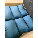 Blauwe Relaxstoel in Fluweel - 75% Korting