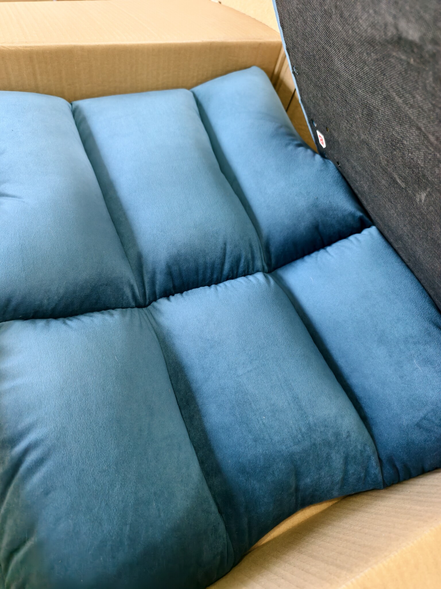 Blauwe Relaxstoel in Fluweel - 75% Korting
