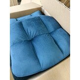 Blauwe Relaxstoel in Fluweel - 75% Korting