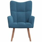 Blauwe Relaxstoel in Fluweel - 75% Korting