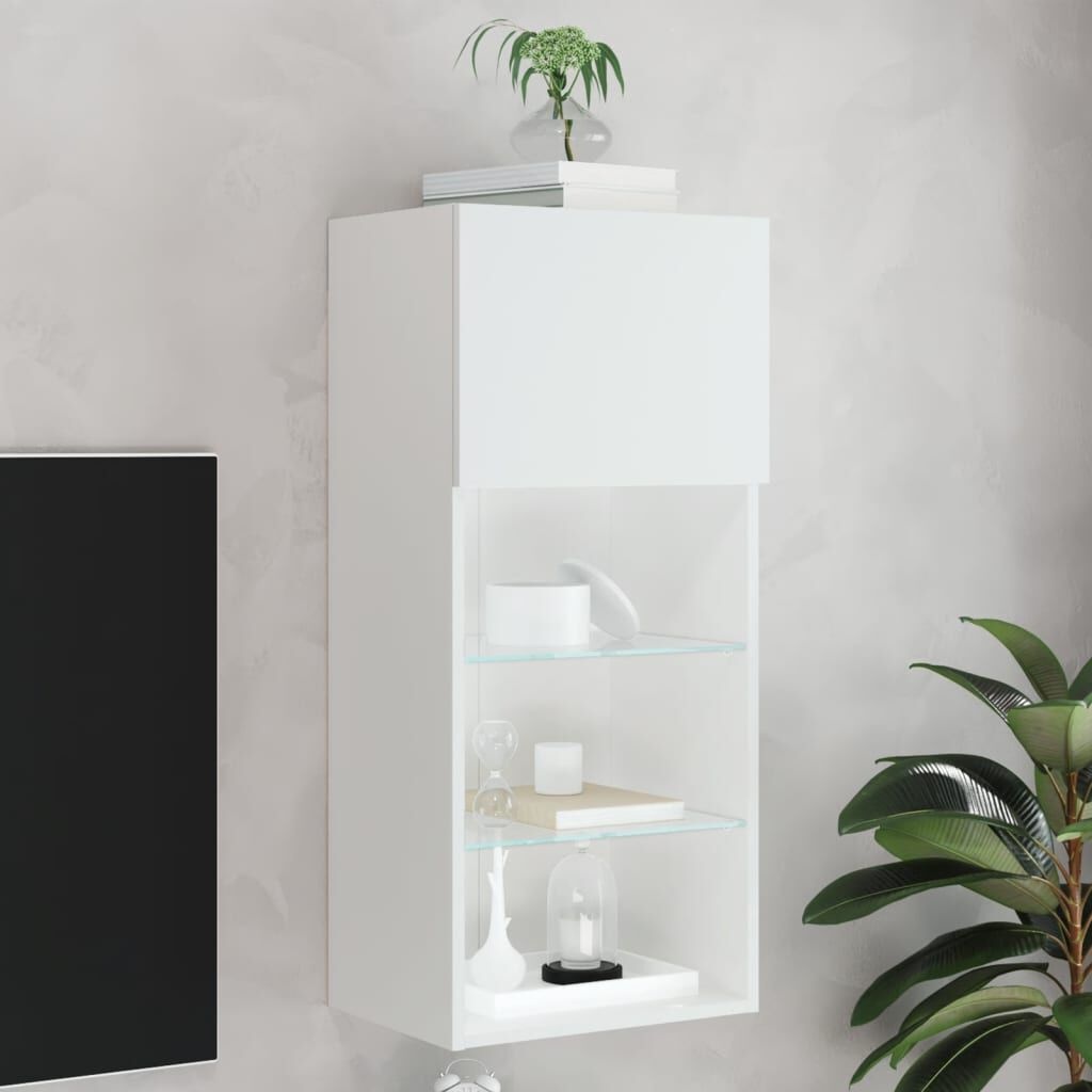 TV-meubel met LED 40,5x30x90 cm Wit - 71% Korting