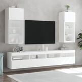 TV-meubel met LED 40,5x30x90 cm Wit - 71% Korting