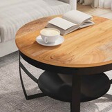 Salontafel Ø 68x43 cm Massief Acaciahout (35% Korting)