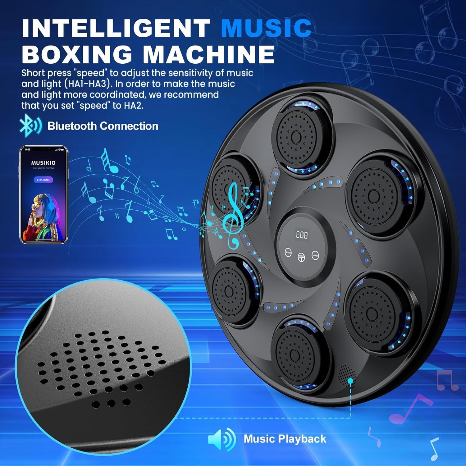 Slimme Muziek Boksmuur met Bluetooth & LED - 34% Korting