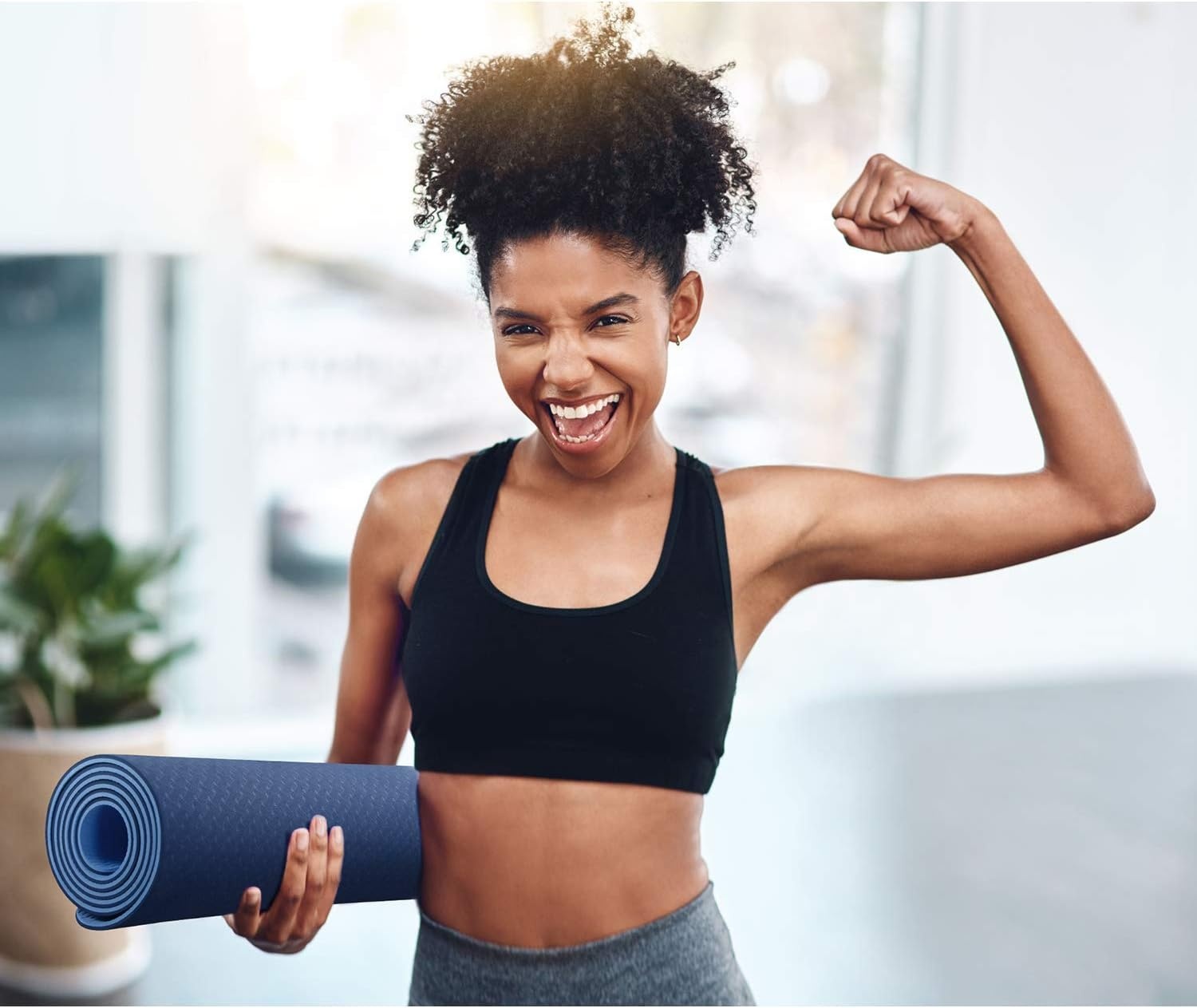 Antislip TPE Yogamat Pilatesmat Fitnessmat | Lichtblauw | 58% Korting